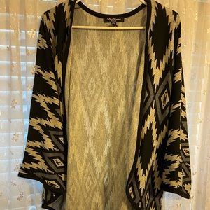 Cardigan Aztec black and gray